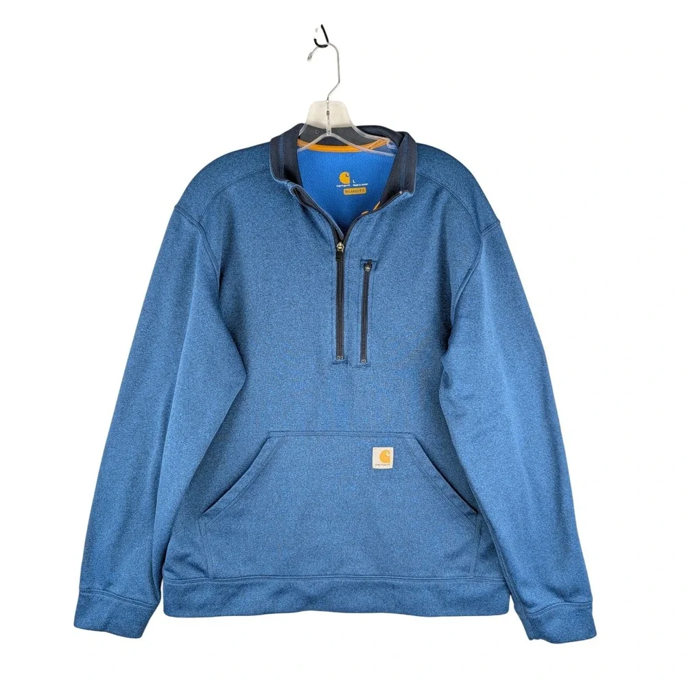Carhartt Quarter Zip Pullover Mens L Blue Force Extremes 102831-478 Relaxed Fit
